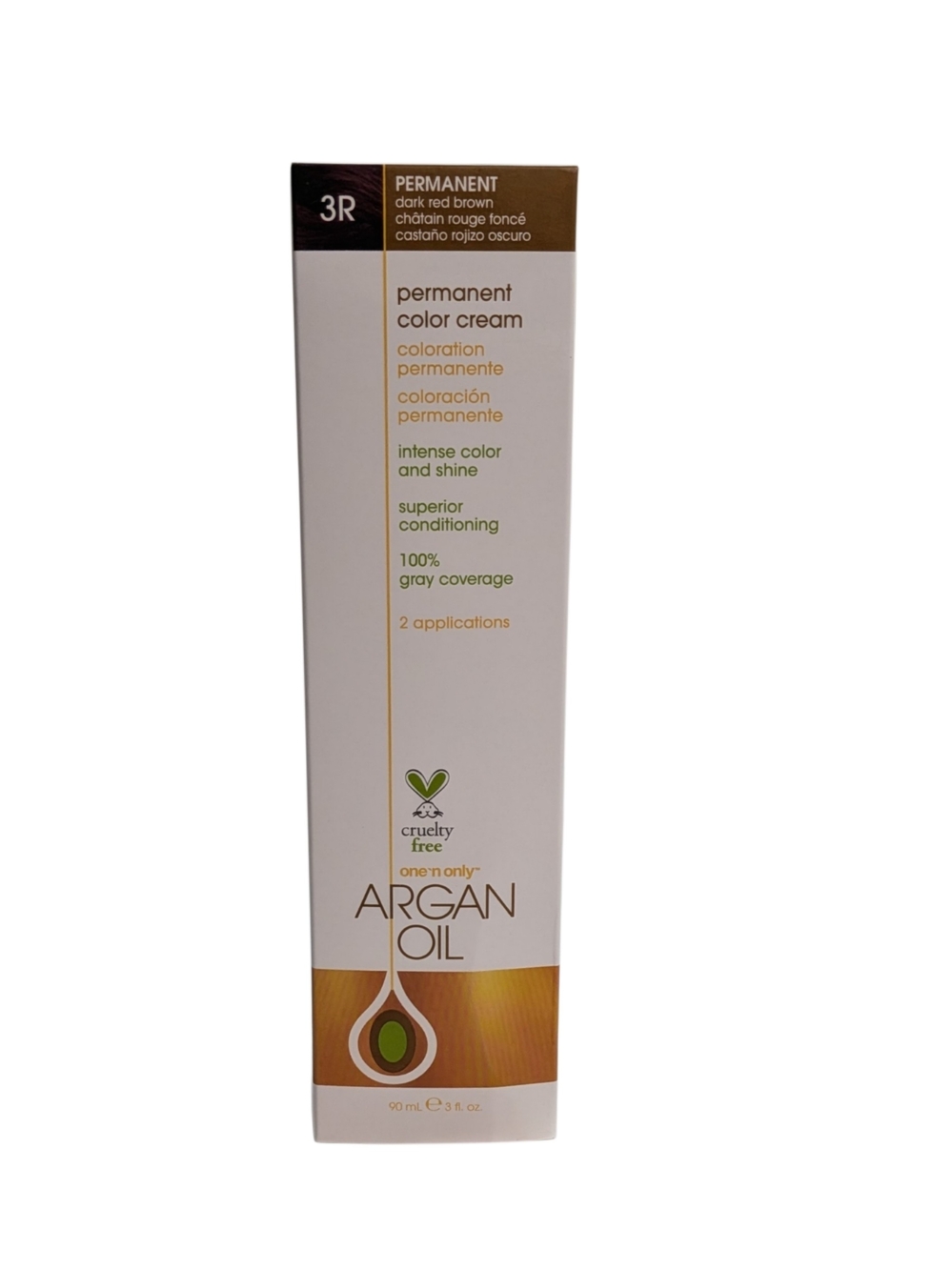 One 'n Only Argan Oil Permanent Color Cream 3R Dark Red Brown 3 oz NEW